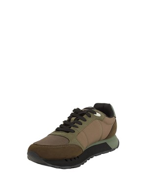 Sneakers uomo Aeronautica Militare in tessuto tecnico verde in UOMO