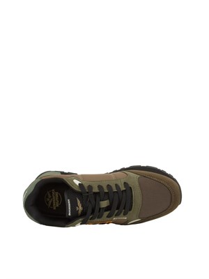 Sneakers uomo Aeronautica Militare in tessuto tecnico verde in UOMO