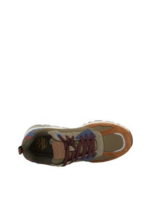 Sneakers uomo Aeronautica Militare in tessuto tecnico verde con inserti in suede in UOMO