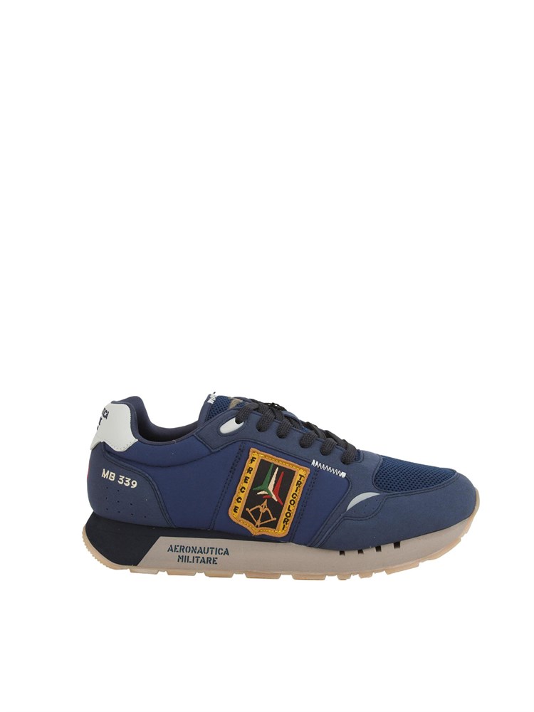 Sneakers uomo Aeronautica Militare in tessuto tecnico blu