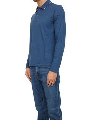 Polo Paul & Shark in misto cotone blu colletto a contrasto in UOMO