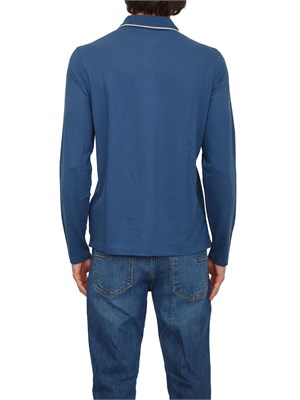 Polo Paul & Shark in misto cotone blu colletto a contrasto in UOMO