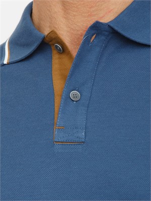 Polo Paul & Shark in misto cotone blu colletto a contrasto in UOMO