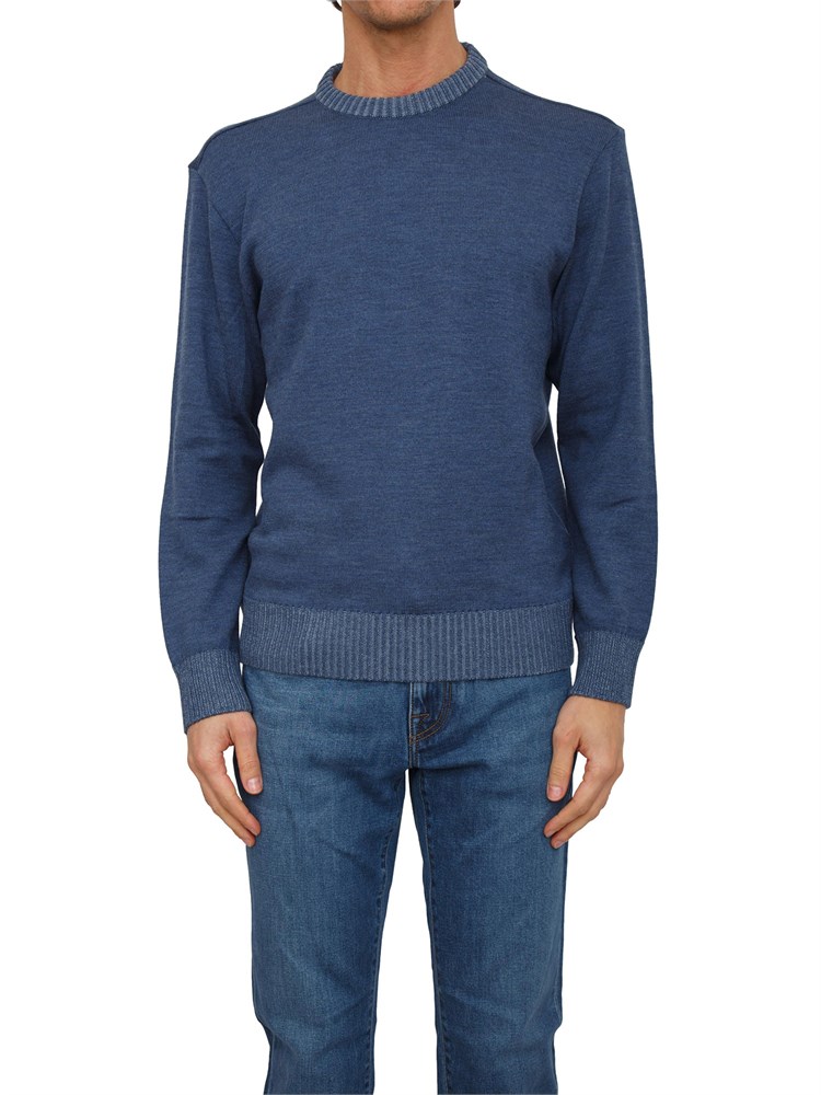 Maglia uomo Paul & Shark in lana blu trattata