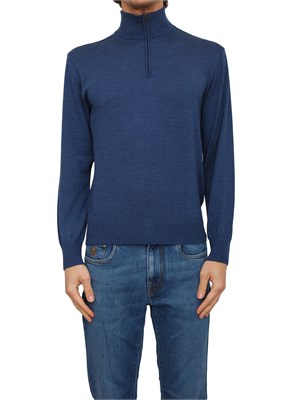 Maglia mezza zip Paul & Shark uomo x-soft in lana blu in UOMO