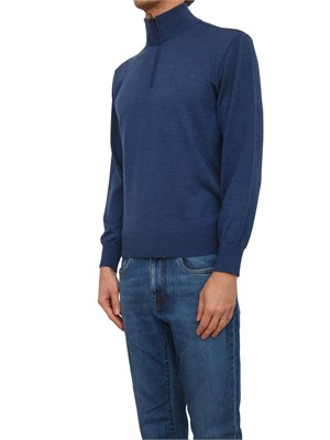 Maglia mezza zip Paul & Shark uomo x-soft in lana blu in UOMO