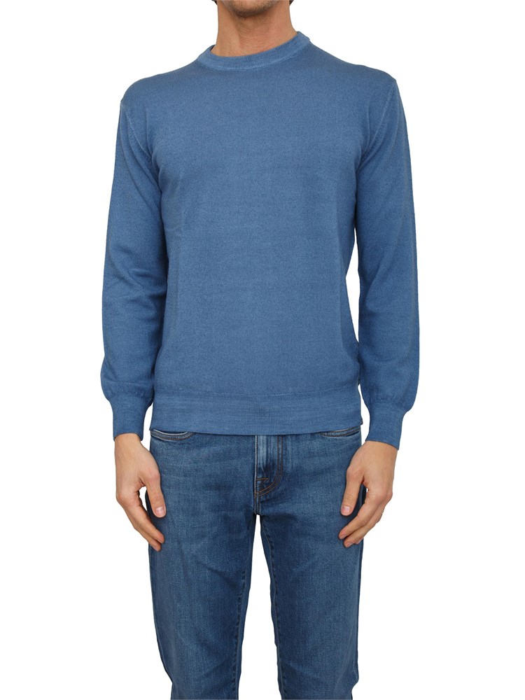 Maglia uomo Paul & Shark in lana vergine azzurra tinto in capo