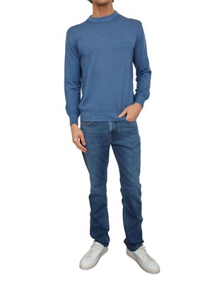 Maglia uomo Paul & Shark in lana vergine azzurra tinto in capo in UOMO