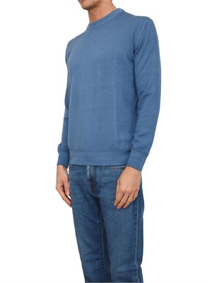 Maglia uomo Paul & Shark in lana vergine azzurra tinto in capo in UOMO