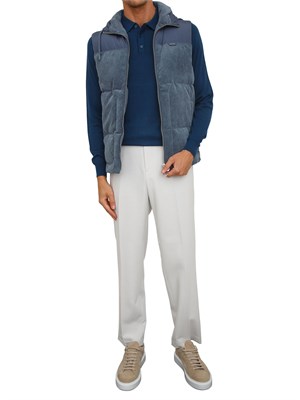 Gilet imbottito Antony Morato in velluto a costine blu con eco-imbottitura DuPont Sorona in UOMO