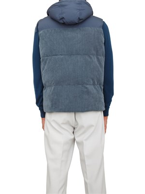 Gilet imbottito Antony Morato in velluto a costine blu con eco-imbottitura DuPont Sorona in UOMO