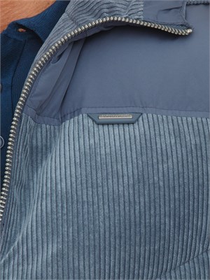 Gilet imbottito Antony Morato in velluto a costine blu con eco-imbottitura DuPont Sorona in UOMO