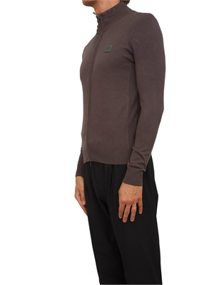 Maglia Antony Morato slim fit in misto viscosa verde con patch logata e zip in UOMO