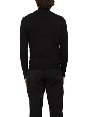 Maglia Antony Morato slim fit in misto viscosa nera con patch logata e zip in UOMO