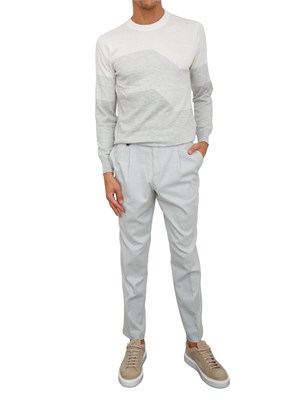 Maglia Antony Morato regular fit in misto lana merino bianca e motivo geometrico grigio in UOMO