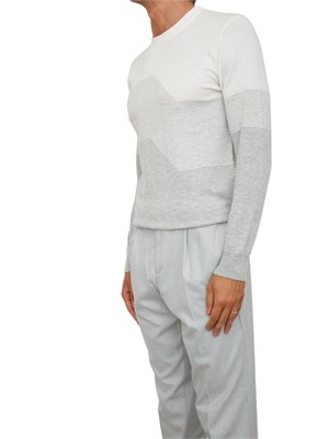 Maglia Antony Morato regular fit in misto lana merino bianca e motivo geometrico grigio in UOMO