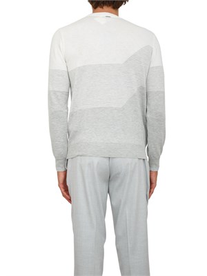 Maglia Antony Morato regular fit in misto lana merino bianca e motivo geometrico grigio in UOMO