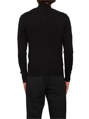 Maglia slim fit Antony Morato in misto viscosa nera con mezza zip in UOMO