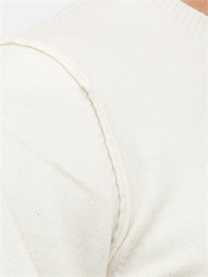 Maglia Antony Morato in misto lana avorio con cuciture giromanica e dietro in UOMO