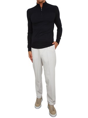 Maglia slim fit Antony Morato in misto viscosa blu con mezza zip in UOMO