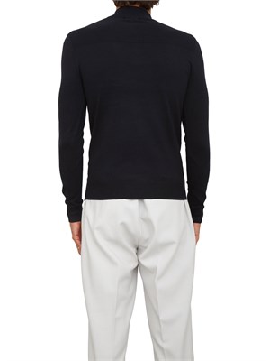 Maglia slim fit Antony Morato in misto viscosa blu con mezza zip in UOMO