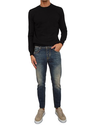 Maglia Antony Morato in misto lana nera con cuciture giromanica e dietro in UOMO