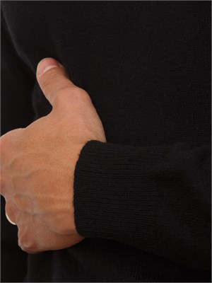 Maglia Antony Morato in misto lana nera con cuciture giromanica e dietro in UOMO