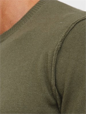 Maglia Antony Morato in misto lana verde con cuciture giromanica e dietro in UOMO