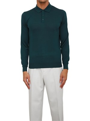 Maglia Antony Morato con colletto regular fit in misto lana super soft verde in UOMO