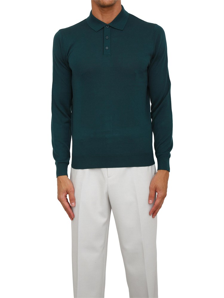Maglia Antony Morato con colletto regular fit in misto lana super soft verde