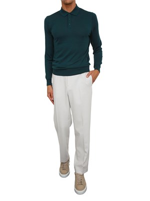 Maglia Antony Morato con colletto regular fit in misto lana super soft verde in UOMO