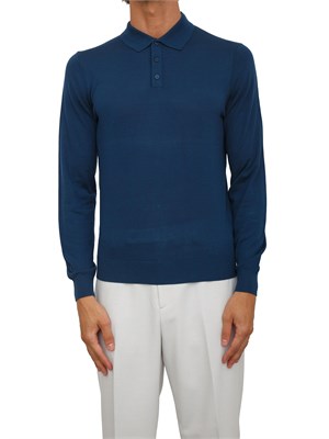 Maglia Antony Morato con colletto regular fit in misto lana super soft petrolio in UOMO
