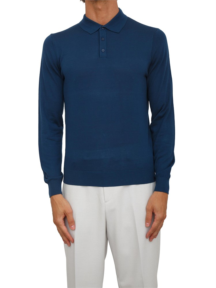 Maglia Antony Morato con colletto regular fit in misto lana super soft petrolio
