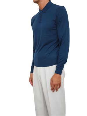 Maglia Antony Morato con colletto regular fit in misto lana super soft petrolio in UOMO