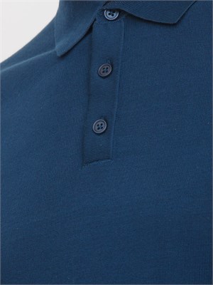 Maglia Antony Morato con colletto regular fit in misto lana super soft petrolio in UOMO