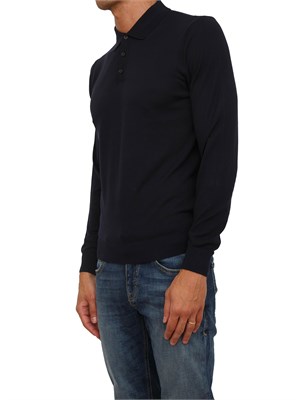 Maglia Antony Morato con colletto regular fit in misto lana super soft blu in UOMO
