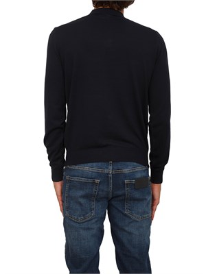 Maglia Antony Morato con colletto regular fit in misto lana super soft blu in UOMO