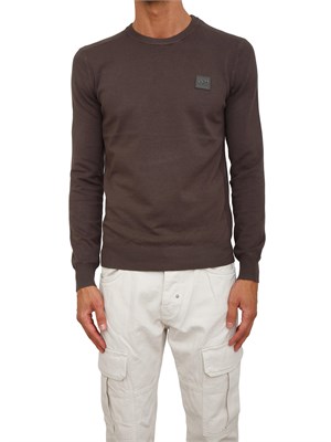 Maglia Antony Morato slim fit in misto viscosa verde con patch logata in UOMO