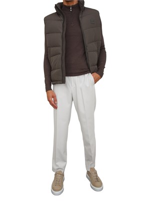 Maglia slim fit Antony Morato in misto viscosa verde con mezza zip in UOMO