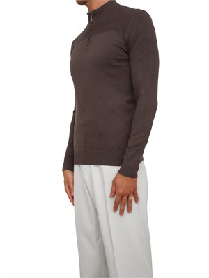 Maglia slim fit Antony Morato in misto viscosa verde con mezza zip in UOMO