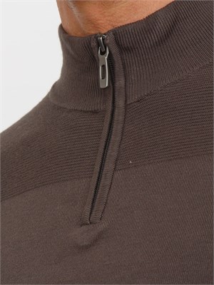 Maglia slim fit Antony Morato in misto viscosa verde con mezza zip in UOMO