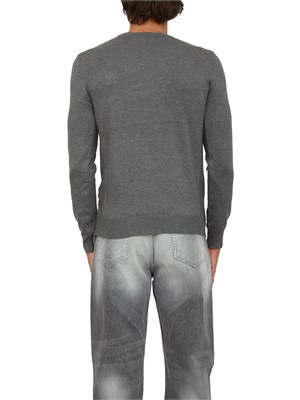 Maglia Antony Morato slim fit in misto viscosa grigio con patch logata in UOMO