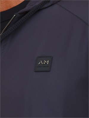 Felpa Antony Morato con zip e cappuccio in cotone interlock e tessuto tecnico blu in UOMO