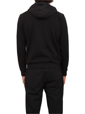 Felpa Antony Morato con zip e cappuccio in cotone interlock e tessuto tecnico nero in UOMO