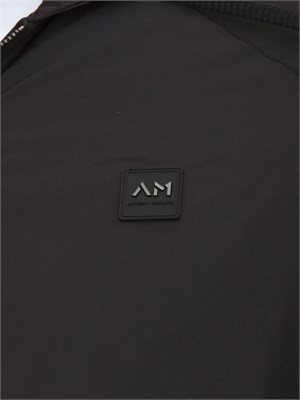 Felpa Antony Morato con zip e cappuccio in cotone interlock e tessuto tecnico nero in UOMO