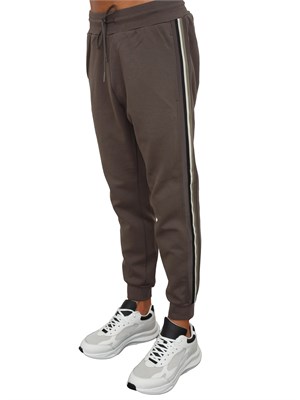 Pantaloni tuta Antony Morato in misto cotone interlock verde militare con bande laterali in UOMO