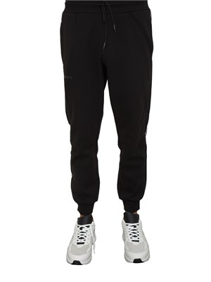 Pantaloni tuta Antony Morato in misto cotone interlock nero con bande laterali in UOMO
