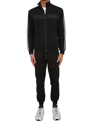 Pantaloni tuta Antony Morato in misto cotone interlock nero con bande laterali in UOMO