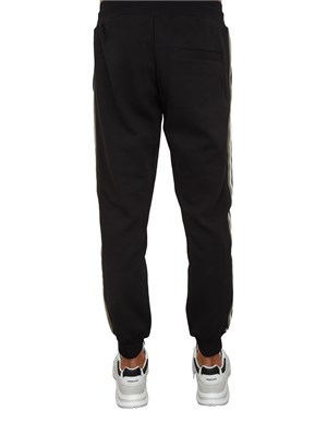 Pantaloni tuta Antony Morato in misto cotone interlock nero con bande laterali in UOMO