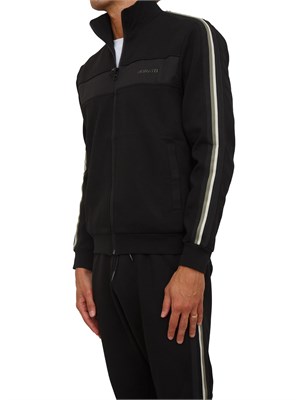 Felpa Antony Morato con zip e bande in misto cotone interlock nero in UOMO